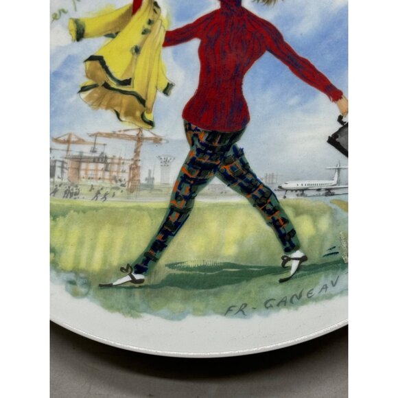 collector plate French FR Ganeau 16& Fils77 Darceau Limoges women business READ - Picture 5 of 8